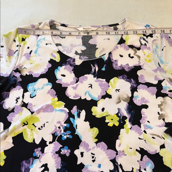 TanJay Blouse Purple Floral Print Women's Top Size M - Picture 6 of 10